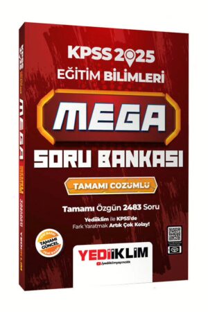 Yediiklim Yayınları 2025 KPSS Eğitim Bilimleri Mega Tamamı Çözümlü Soru Bankası - Görsel 1