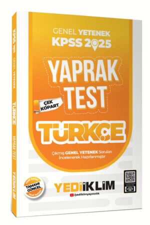 9786254317248 Yediiklim Yayınları, KPSS Kitap, Türkçe, Yaprak Test Kitabı