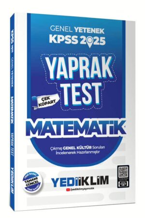 9786254317231 Yediiklim Yayınları, 2025, Matematik Kitabı, KPSS Kitap, Yaprak Test Kitabı