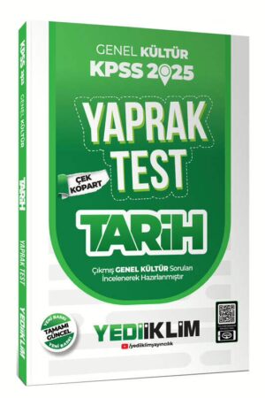 9786254317255 Yediiklim Yayınları, 2025, KPSS Kitap, Tarih, Yaprak Test Kitabı