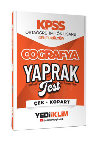 9786254319198 Yediiklim Yayınları, 2026, KPSS Kitap, Coğafya, Yaprak Test Kitabı